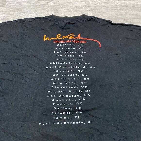 Vintage Paul McCartney Driving USA Tour 2002 T Shirt Men's XL - Picture 5 of 11
